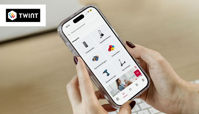 Brack App holen, mit TWINT bezahlen und gewinnen