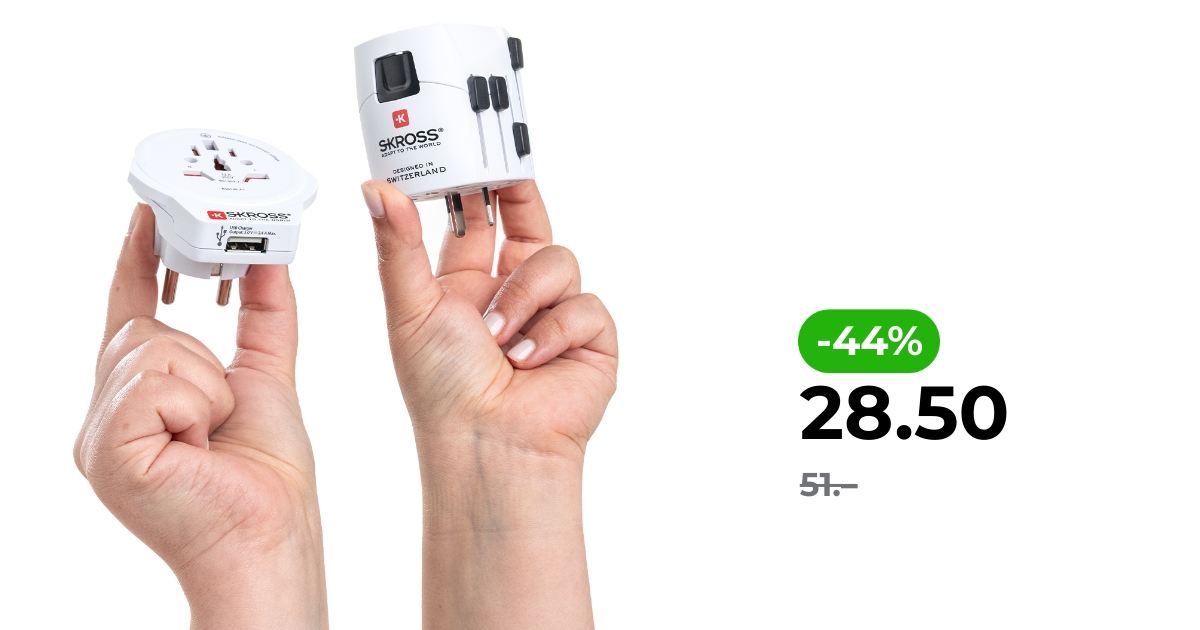 Adaptateur Voyage Universel SKROSS Pro Light – 4 Ports USB Prises Mondiales